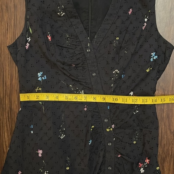 Parker Candy Ruched Floral Embroidered High Low Dress In Black Gigi 8 - Picture 10 of 16